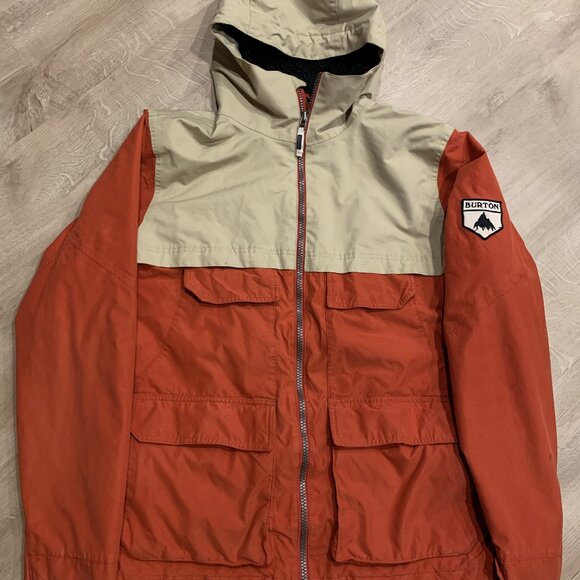 Burton Arctic Jacket Men's Large L DryRide Winter Ski Snowboards Hooded Orange - Picture 1 of 8